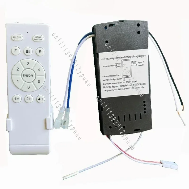 DC Ceiling Fan Light Remote Control Kit, 6 Speed Universal Frequency Converter, 90-265V Wide Voltage Fan Lamp Controller