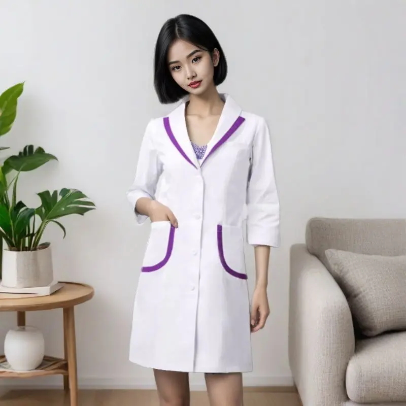 医療用ユニフォーム 病院白衣 韓国風 女性用 病院医療スクラブ服 ユニフォーム 通気性 女性用作業服 ブラウス