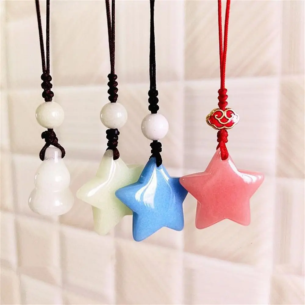 1 PCS Star Phone Chain Creative Luminous Five-pointed Star Keychain Simple Mobile Phone Strap Lanyard