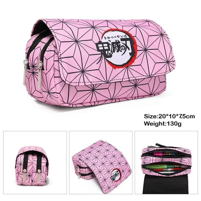 New Demon Slayer 3D Pencil Case Anime Tanjirou Nezuko Zenitsu Giyuu Student Storage Bag Cartoon Pen Box Cute Boys Girls Pen Bag