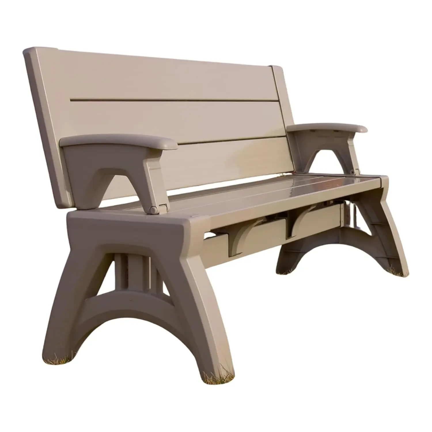 2-in-1 Convertible Bench Table Weather-Resistant Patio Furniture Yard Deck Garden Durable Easy Assembly 1pc, Custom