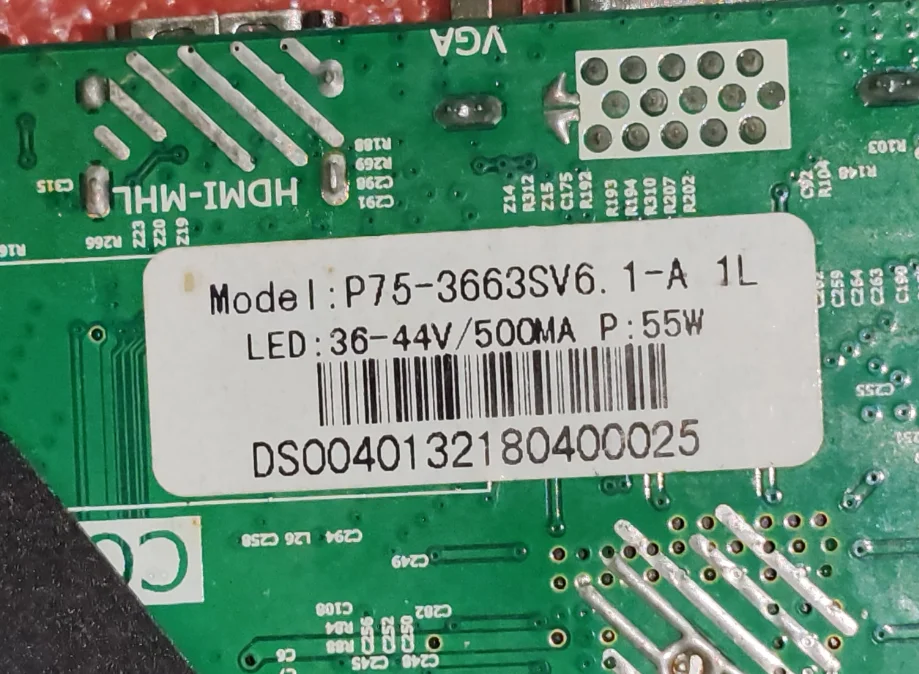 P75-3663SV6.1 Three in one TV host, board testing, good physical photos 35-44v 600ma 65w or 52-81v 550ma