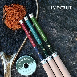 Caña Liveout de carbono ultraligera de corcho portátil y corta