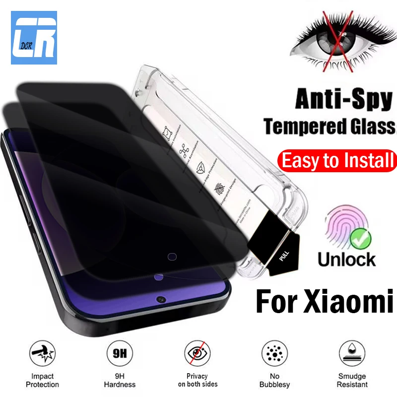 

1-2Piece Easy Installation Dust Free Privacy Screen Protector for Xiaomi 17 Pro Max 17Pro 17 15 Premium Anti-Spy Tempered Glass