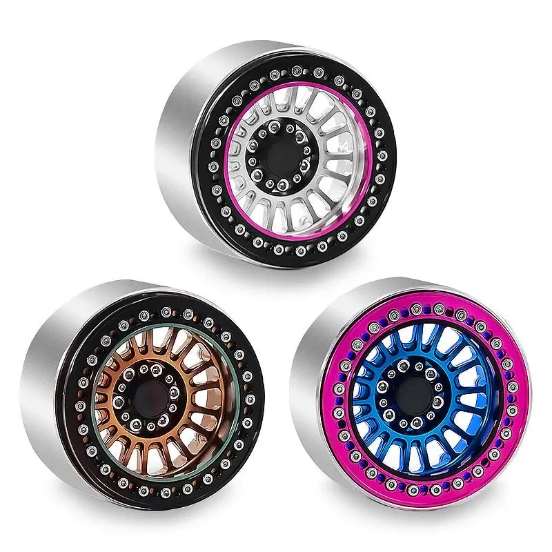 Buje de rueda de coche de escalada de 2,2 pulgadas para CROSS YK TRX4 SCX10 Hyper GO MJX H8H RC, actualización de Metal, piezas de accesorios OP