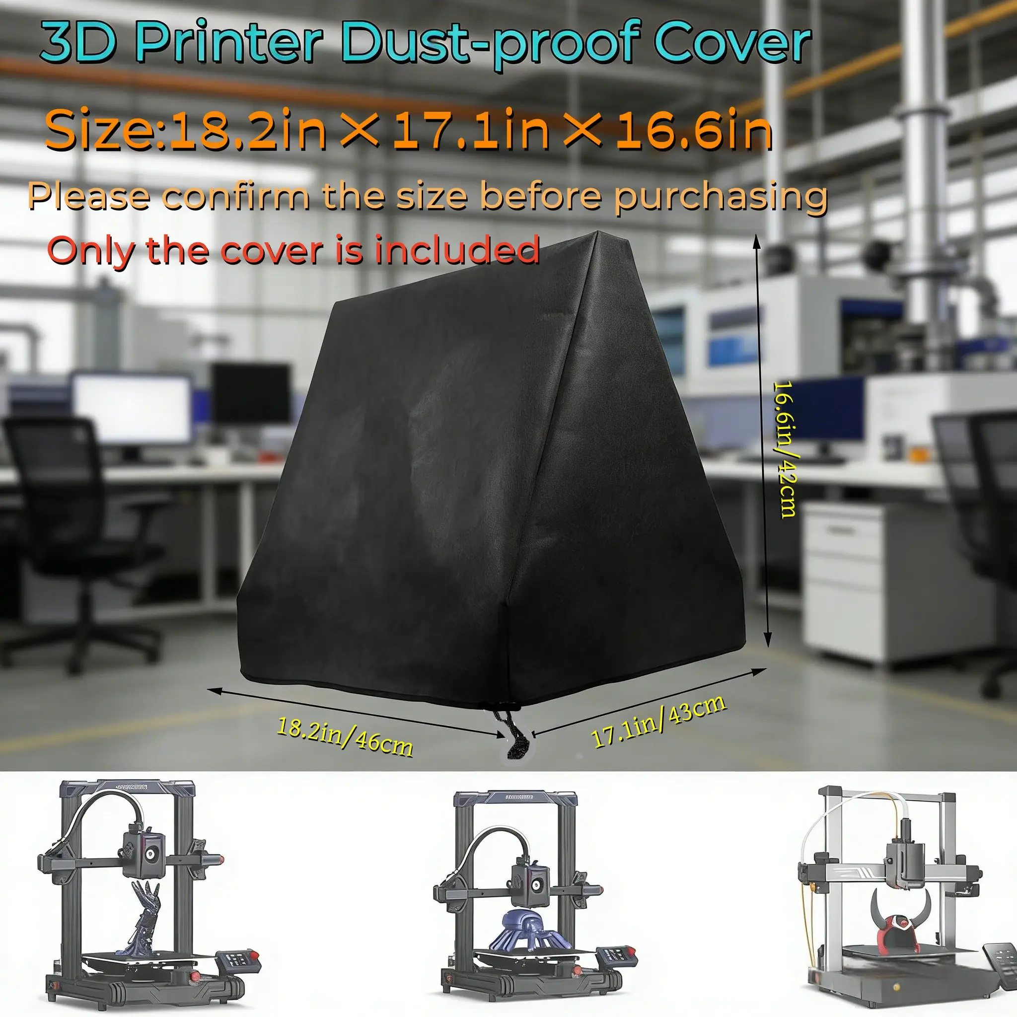 3D Printer Dust Cover,Waterproof, Anti-dust Protector,Only Cover