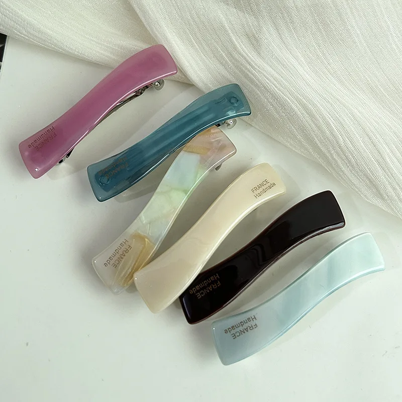 2024 Franch Temperament Wave Acetate Barrette Hair Clip for Women Girls Fashion Korean Sweet Colored Delicate Hairpin Headdress