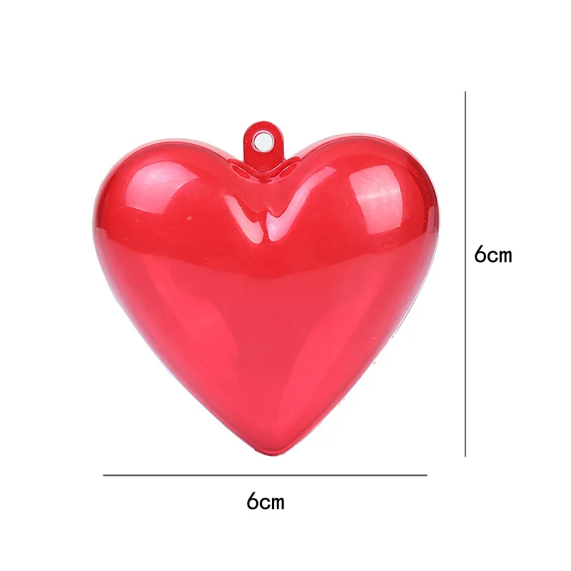 10pcs Red Heart Shape Plastic Box Decorations Empty Capsule Eggshell Surprise Ball Toy For Valentine's Day Gift Party Wedding