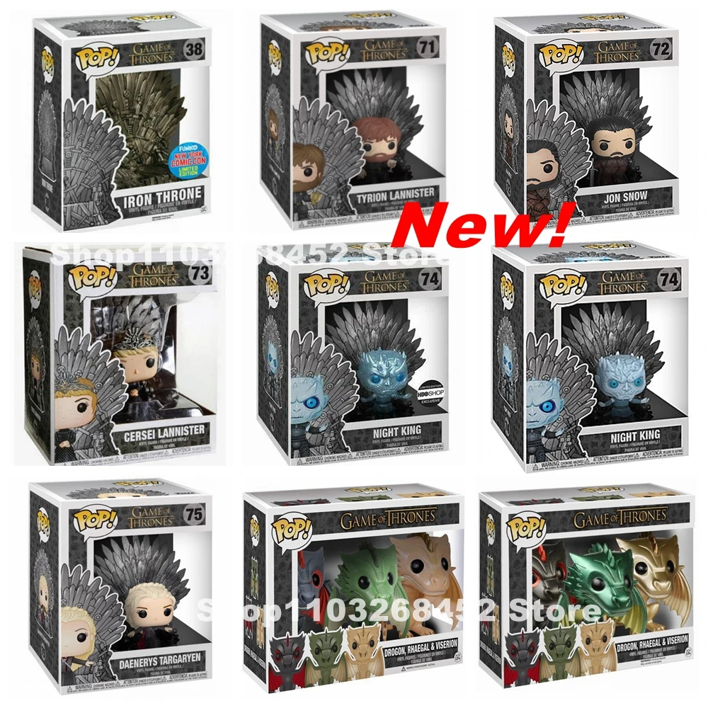 Новое поступление, фигурки FUNKO POP Dragon #3 #71 Lannister #73 Jon Snow #72 Night King #74, фигурки Дейнерис #75, игрушки, подарки