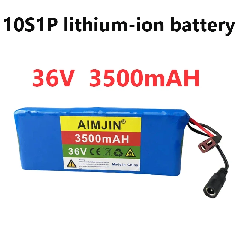 Paquete de batería recargable de iones de litio 10S1P, 36V, 3500mAh, 18650, 20A, BMS, 500W