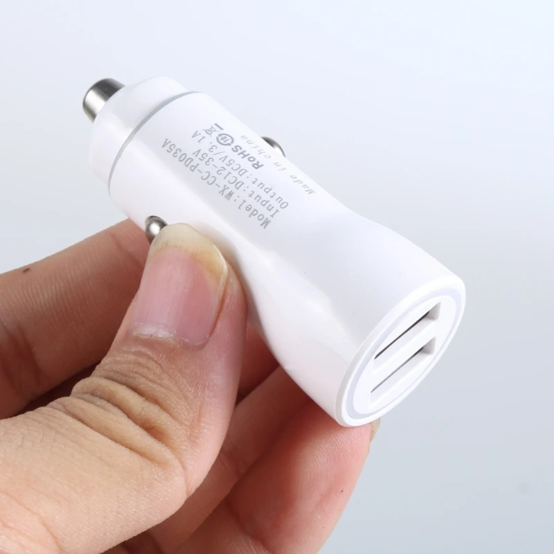 Double USB Car 3.1A High Current 12-35V Cigarettes Car Charging Head with Recognition Chip