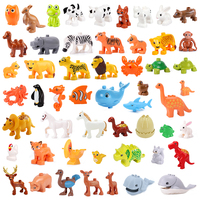 Big Building Blocks Marine Farm Animal Cat Dog Accessories Lion Shark Compatible With Duploed City Education Children Gift Toys