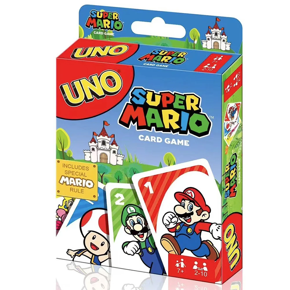 Mattel UNO Super Mario Card Games Family Funny Entertainment Board Game Poker Kids Toys Playing Cards