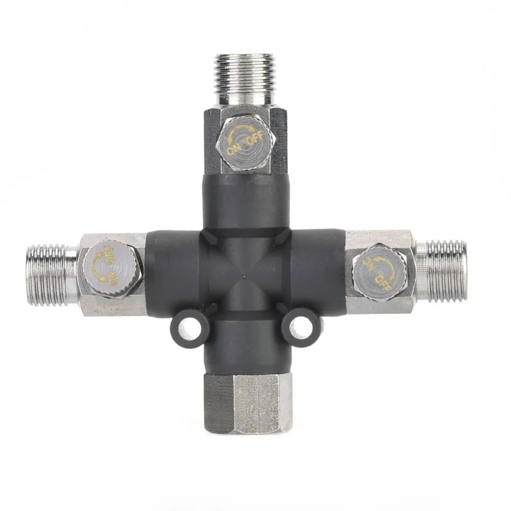 1pcs 1/8 Inch Thread Air Hose Splitter Adjustable Design Metal Construction Airbrush Fitting Three Way Manifold