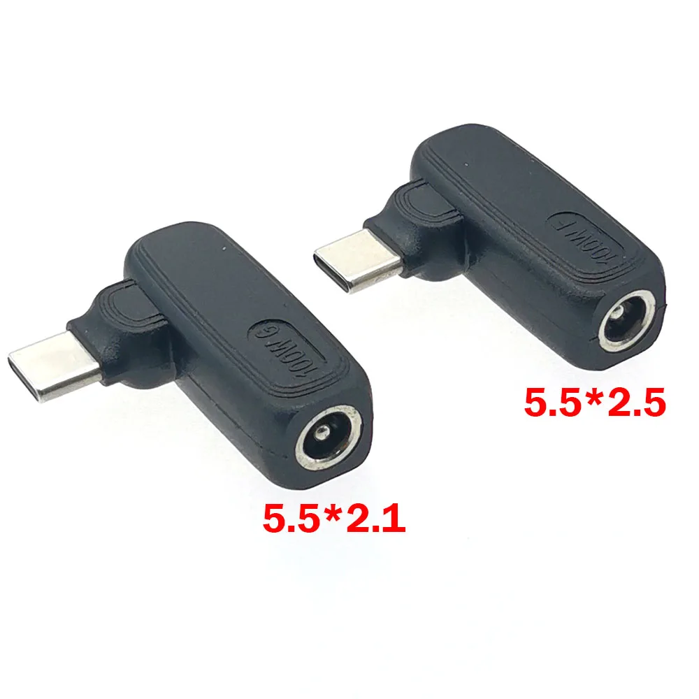 1pc 100W DC 5.5*2.1 5.5*2.5 Female To USB Type C Plug Universal Laptop Charger Converter PD Power Adapter Connector For Lenovo H
