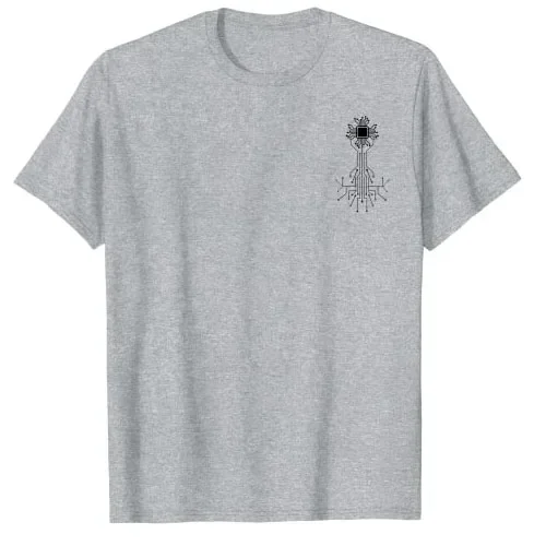 Electrical Electronic Engineer Circuit Graphic Tee Top Anatomical Heart CPU Processor Computer Programmer PCB Board T-Shirt