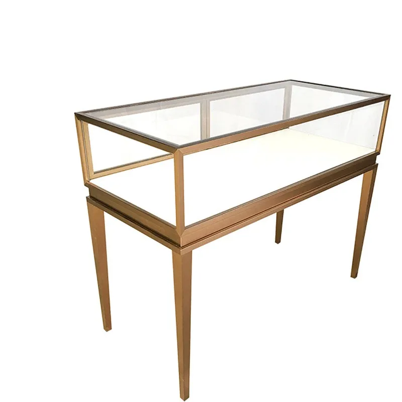 

Jewelry Display Cabinet Light Luxury Pearl Watch Jade Display Cabinet Shopping Mall High-end Stainless Steel Glass Showcase