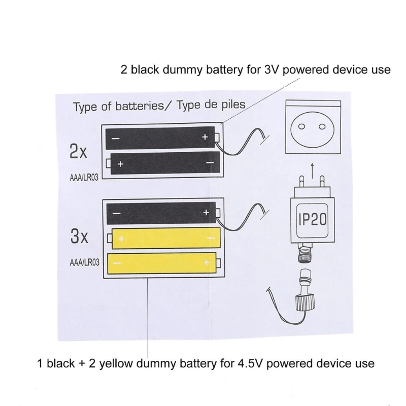 5 in 1 AAA LR03 Battery Eliminators EU/UK/US Power Supply Replace 4.5V 3V LR03/AAA Battery Adapter Power Supply Adapter