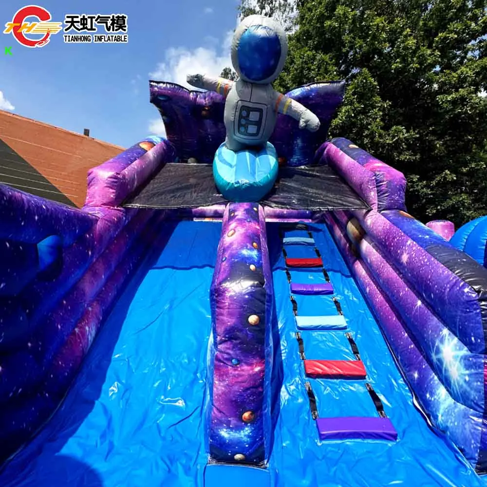 슬라이드 우주비행사 우주 테마 탄력 있는 성을 가진 6x4m 상업적인 팽창식 경비원 운동장