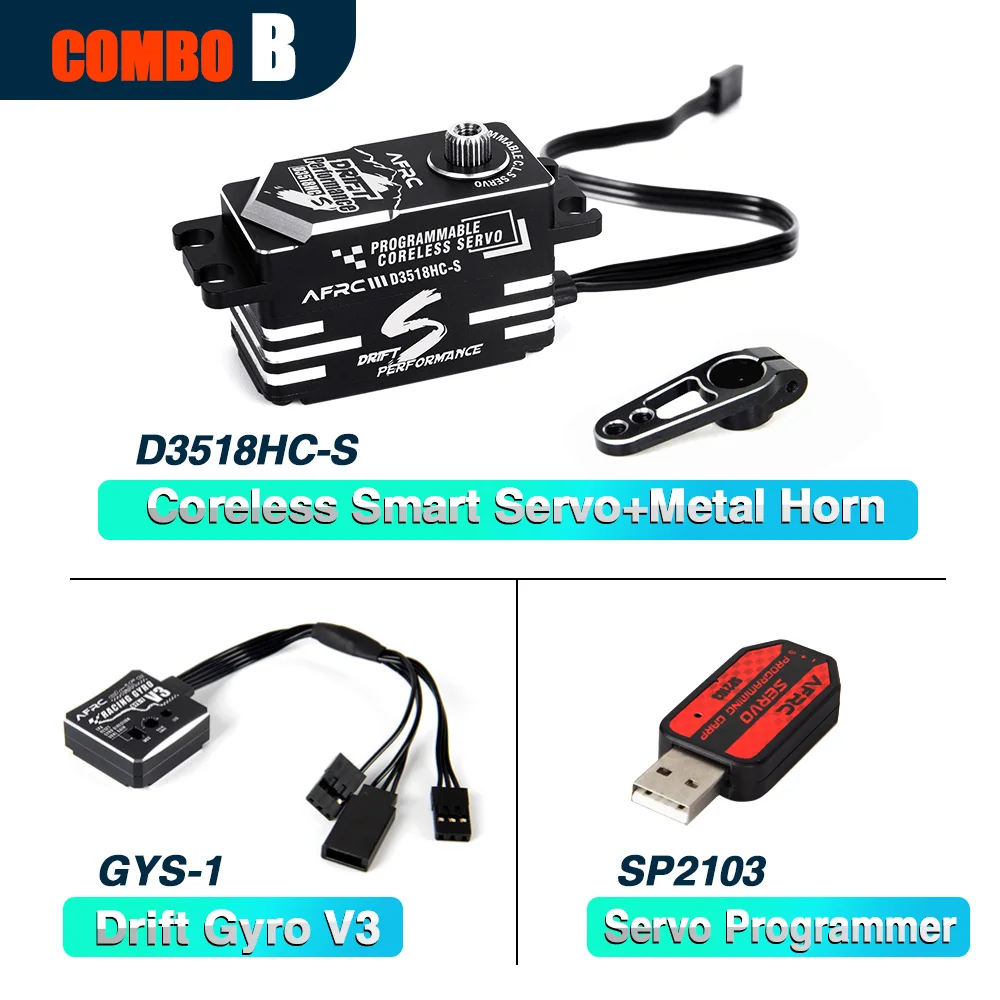 

AFRC Professional Racing Drift Upgrade Kit Programmable HV Smart Servo Gyro V3 For YOKOMO Reve DHSP 1/10 Etc RC Car Accessories