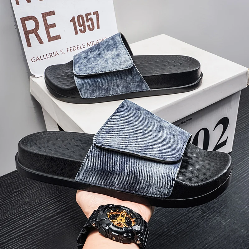 

New Summer Men's Mesh Half Slippers Fashion Outdoor Beach Low Top Breathable Lightweight Open Toe Platform Sandals Slides Men