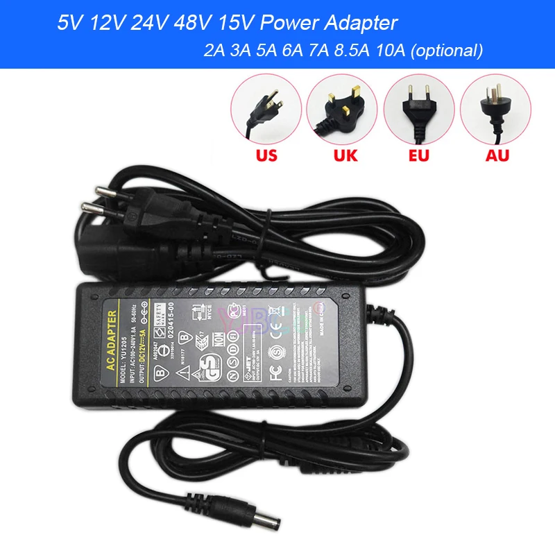 

DC 5V 12V 24V 48V 15V LED Strip tape Power Adapter 2A 3A 5A 6A 7A 8.5A 10A Power Supply Security Cameras,Audio/Video Transformer