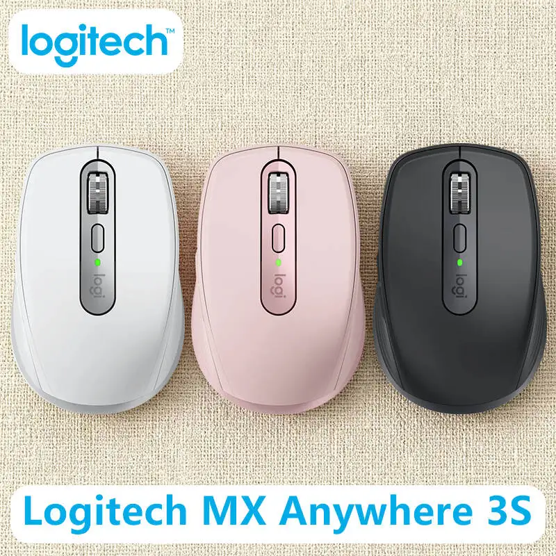 

Logitech MX Anywhere 3S Ergonomic Wireless Mouse, Silent Click, 8000 DPI, MagSpeed Scroll, 10m Range, Logi Bolt, Laptop/PC