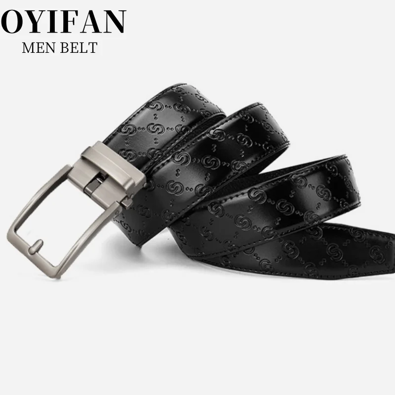 OYIFAN Brand Luxury Men's Belt Click Buckle Ratchet Belt Men Business Casual Automatic Belt Men Fashion Designer Belt