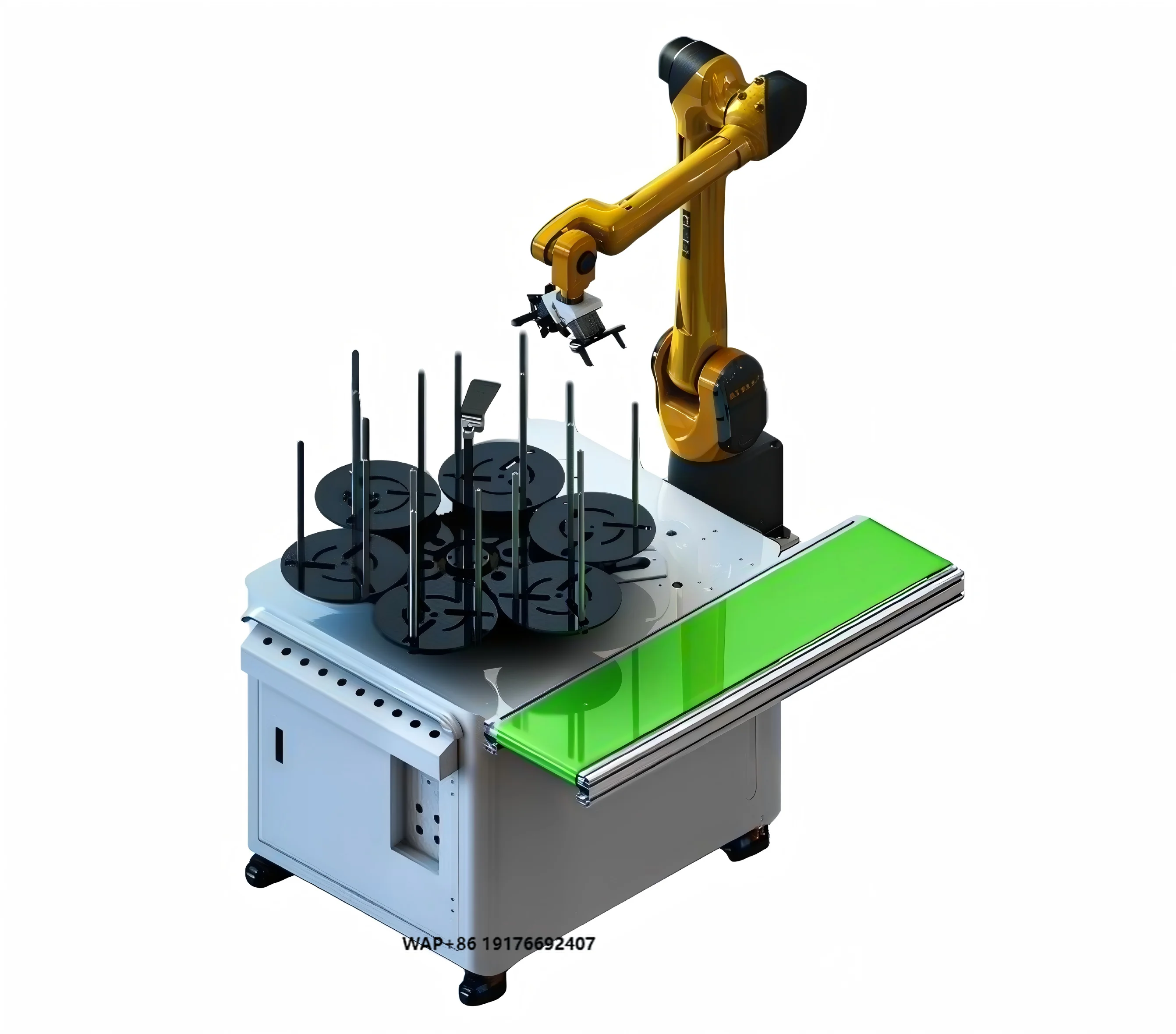 6 Axis High-speed PLC-controlled Industrial Robot Mobile Workstation for CNC Lathe & Machining Center Tending