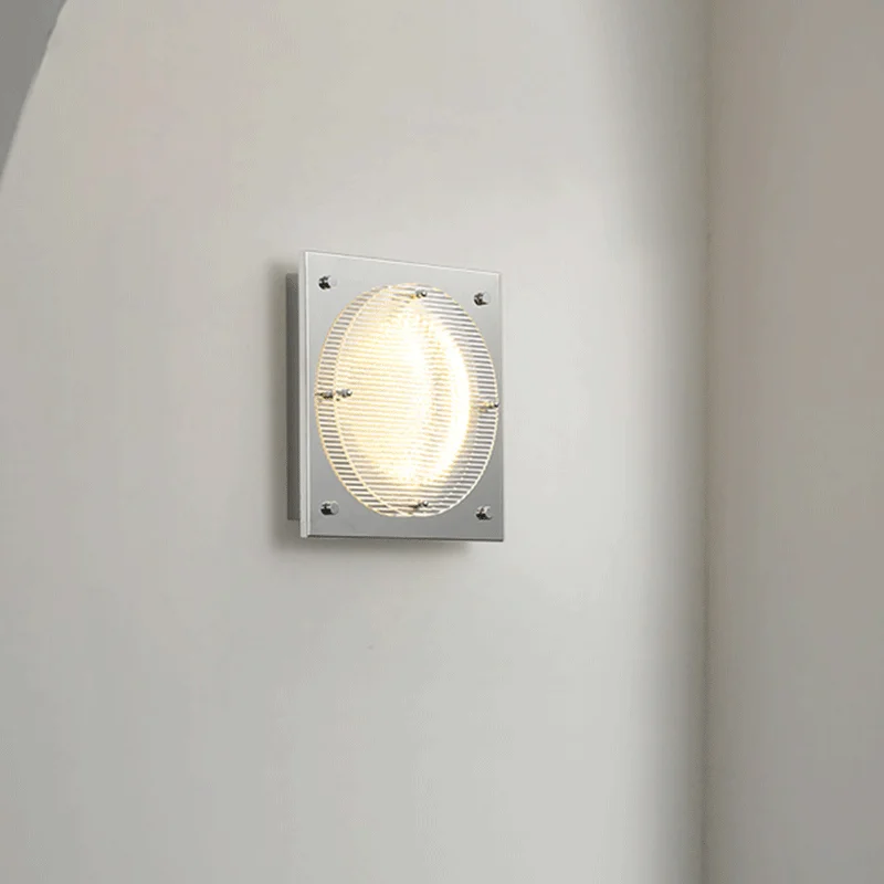 Brushed nickel wall lights Square mid century wall sconce Versatile Atmosphere Prism Shield Lamp Staircase modern porch light