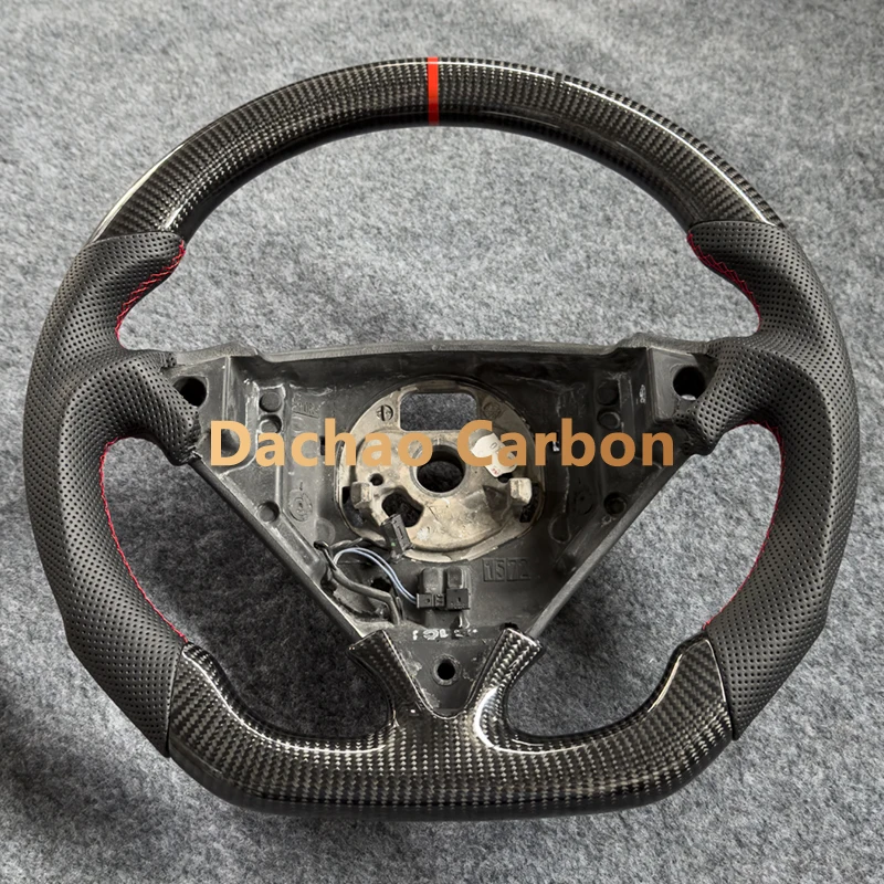 

Glossy Real Carbon Fiber Steering Wheel For Porsche Turbo 955 957 High Quality Leather Custom Style