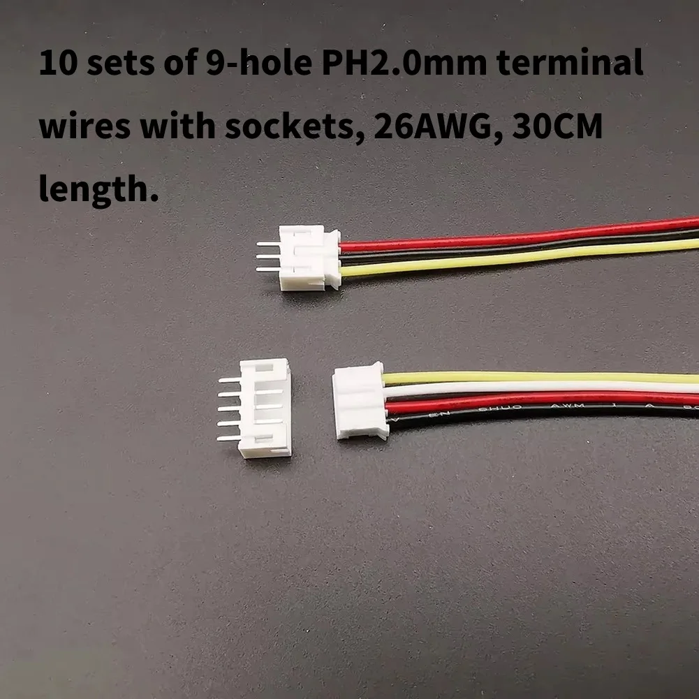 Compact PH2.0mm Pitch Wire Harness Connector 2P to 10P with 26AWG Cable for Easy Insert and Remove Wiring Setup