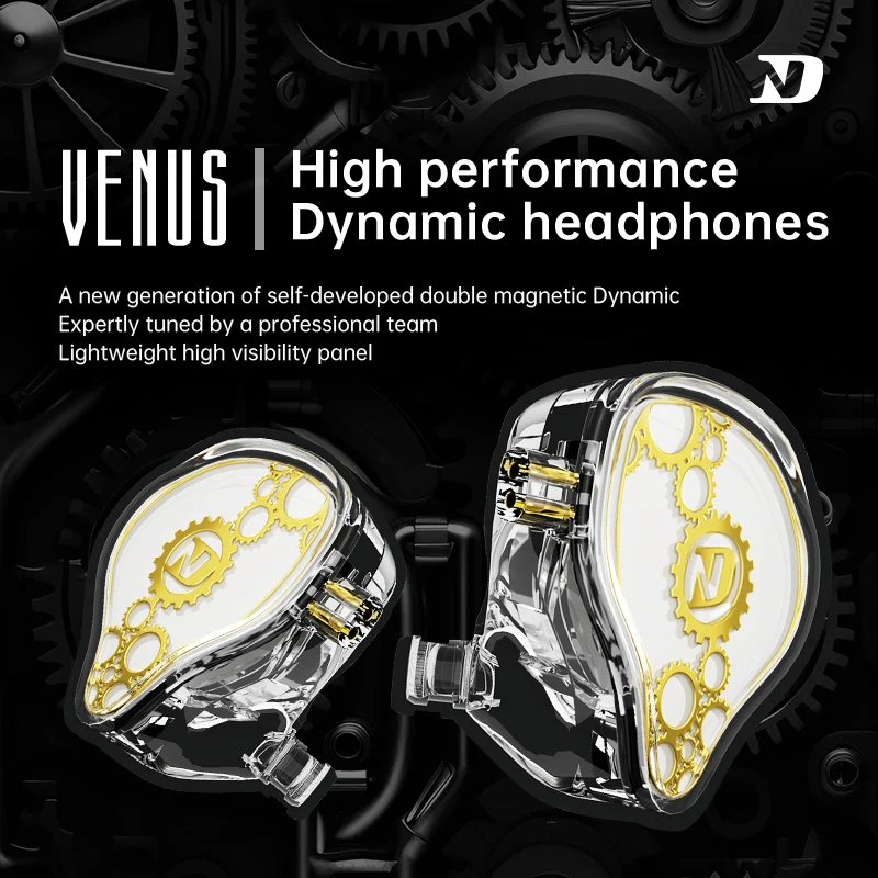 

ND Venus-HiFi wired in-ear headphones stereo noise reduction bass HIFI cable music sports microphone speaker accessory adapter