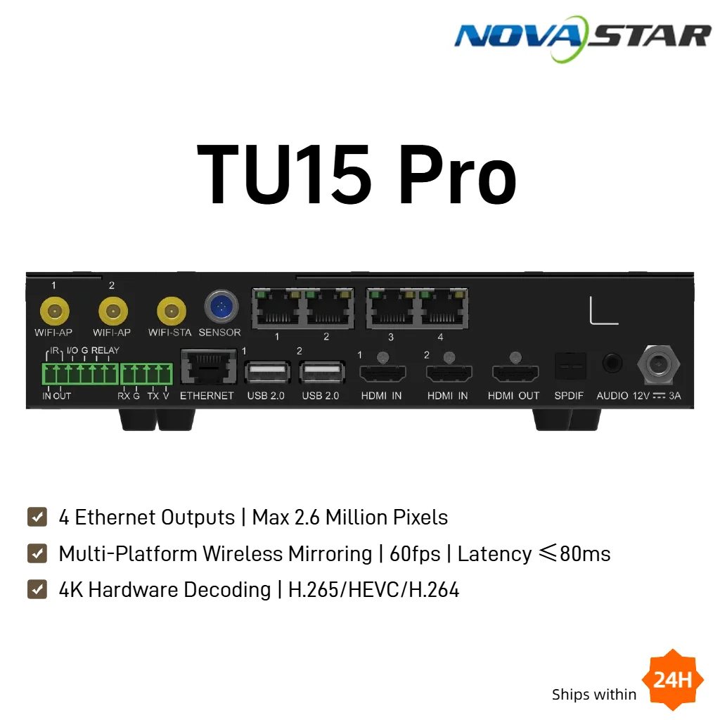 NovaStar TU15 Pro LED Controller 4K Decoding Wireless Mirroring 4 Port Ethernet LED Display Video Processor