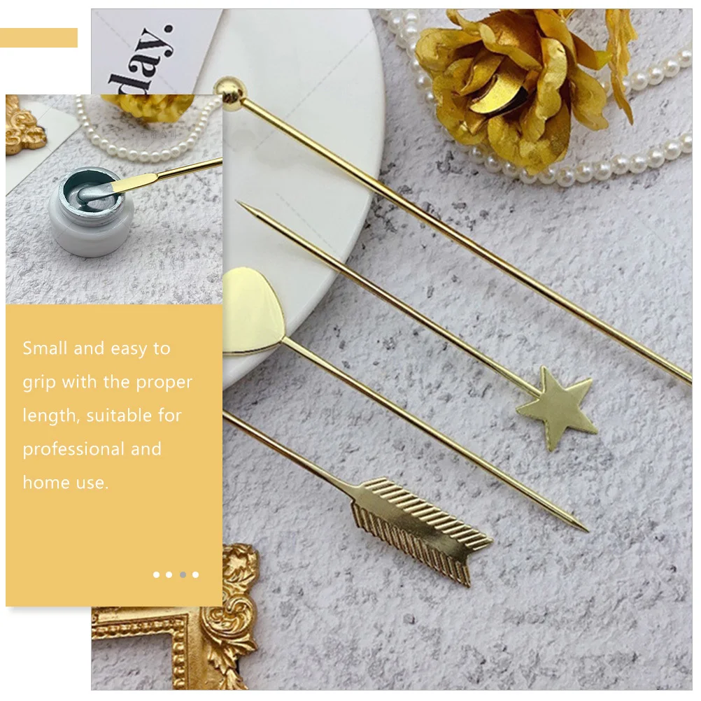 

4Pcs Nail Dotting Tools Nail Art Stirring Rods Long Gel Mixing Sticks Rhinestone Tool Applicator Manicure Gel Stick