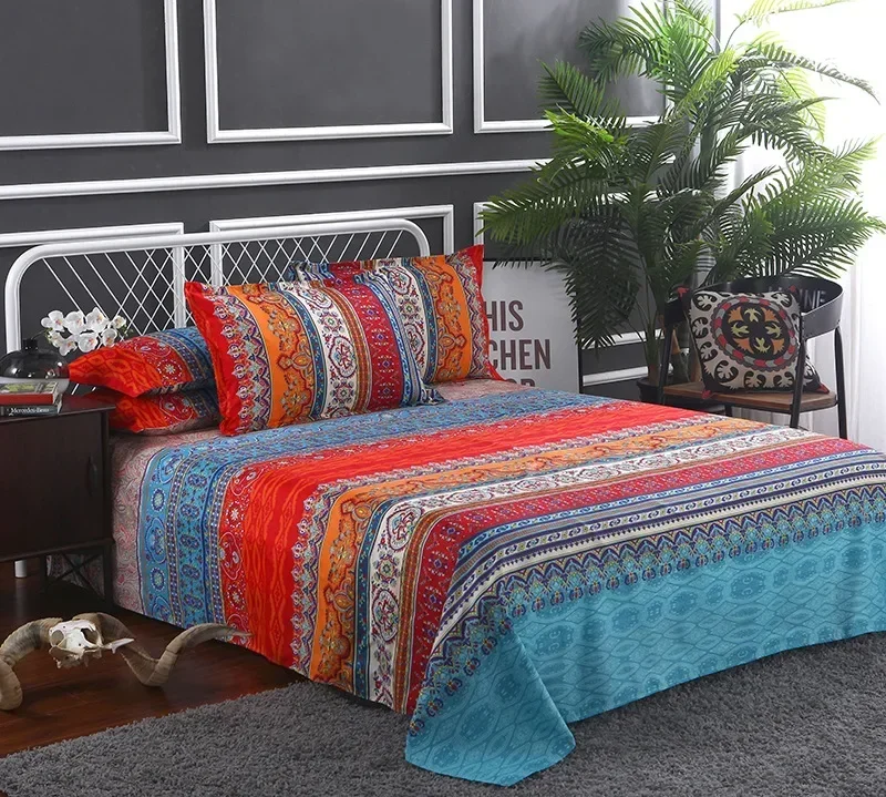 Bohemian Masek Ethnic Vintage Bed Sheet Set King Double Bed Set Single size duvet/duvet cover set 4 pieces