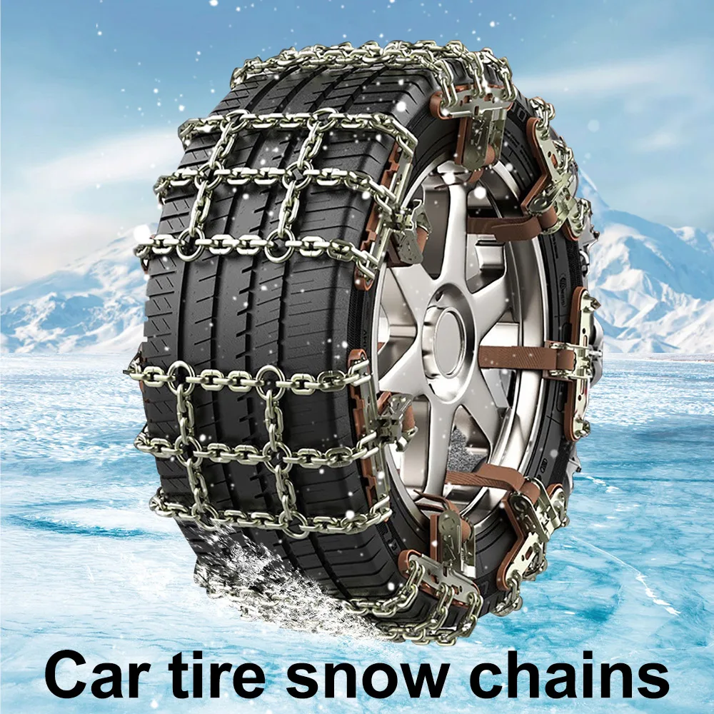 Car Tire Snow Chains Auto Tire Anti-skid Chain Snow Mud Sand Metal Anti-skid Chain 165-265mmm for Car SUV Anti-skid Tires Chains 