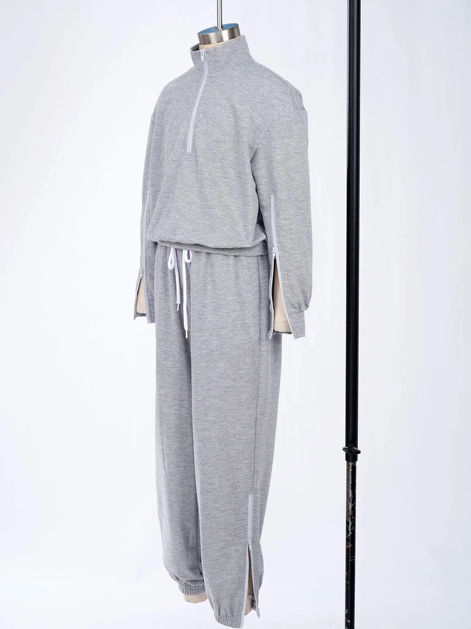 Kids Clothes for Boys Girls Special Needs Adaptive Clothing Stand Collar Long Sleeve Zipper Top with Drawstring Pants Suits