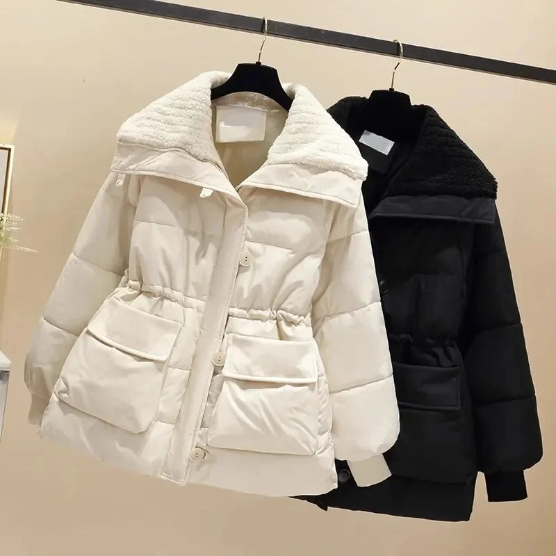 Women\'s Jacket 2024 New Winter Coat Parkas Cotton-padded Clothes Short Korean Stand Collar Thicken Bread Jacket Puffer Ottwear