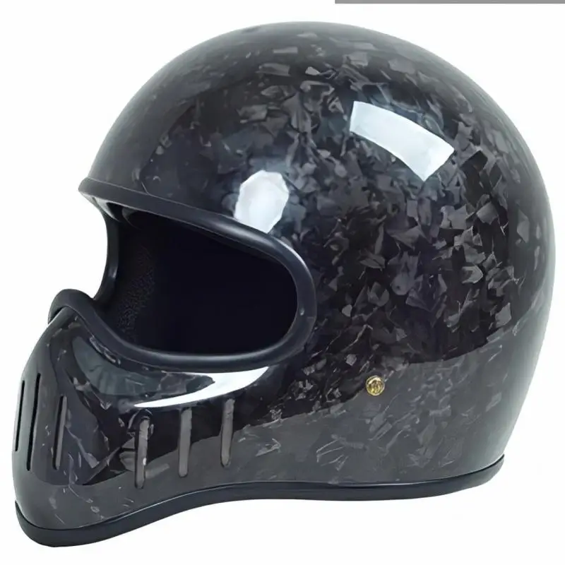 High strength carbon fiber classic retro full face helmet,suitable for Harley and cruise motorcycle protective helmets,Capacete