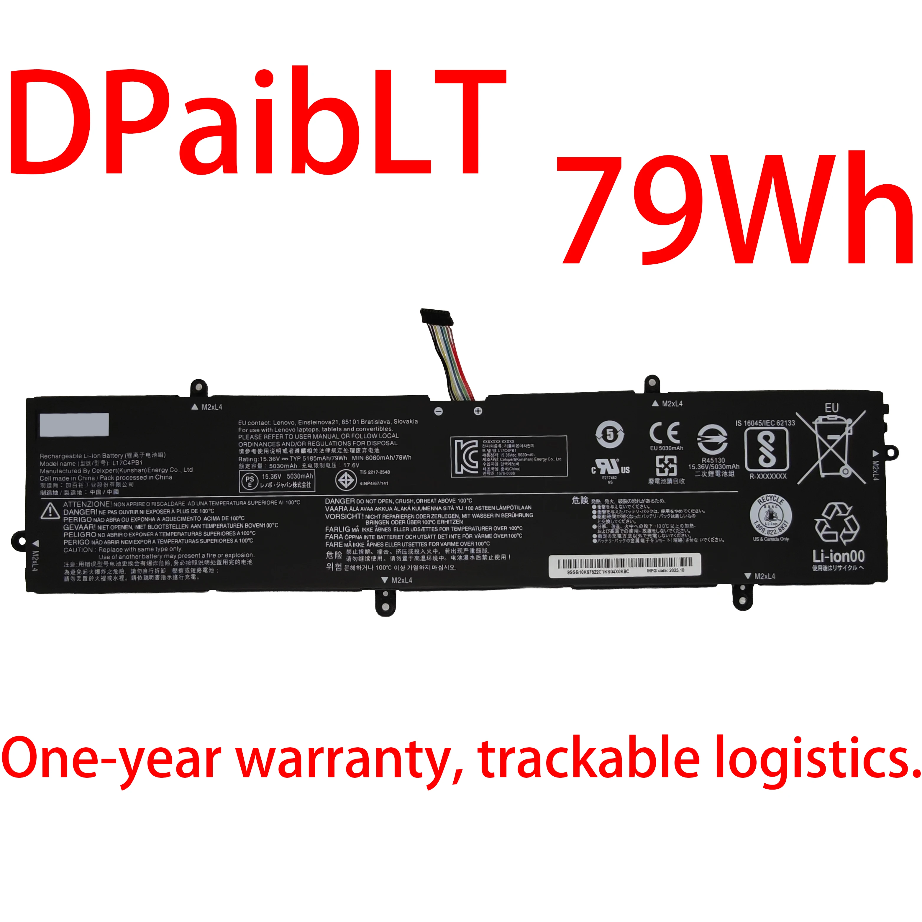 

DPaibLT НОВЫЙ АККУМУЛЯТОР ДЛЯ НОУТБУКА 79Wh 15.36V L17C4PB1 для Lenovo Ideapad 720S-15IKB Touch-15IKB V730-15-IFI V730-15-ISE Series