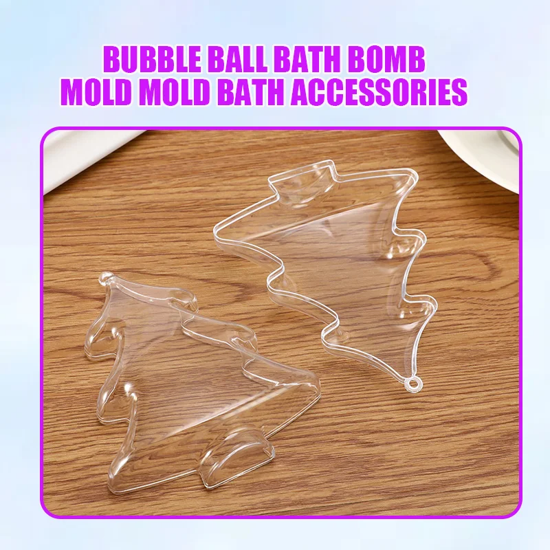 1/5PCS Transparent Bath Bomb Molds Fizzy Sphere Christmas Xmas Tree Shape Plastic Bath Bomb Molds Mould Bath AccessoriesFor DIY