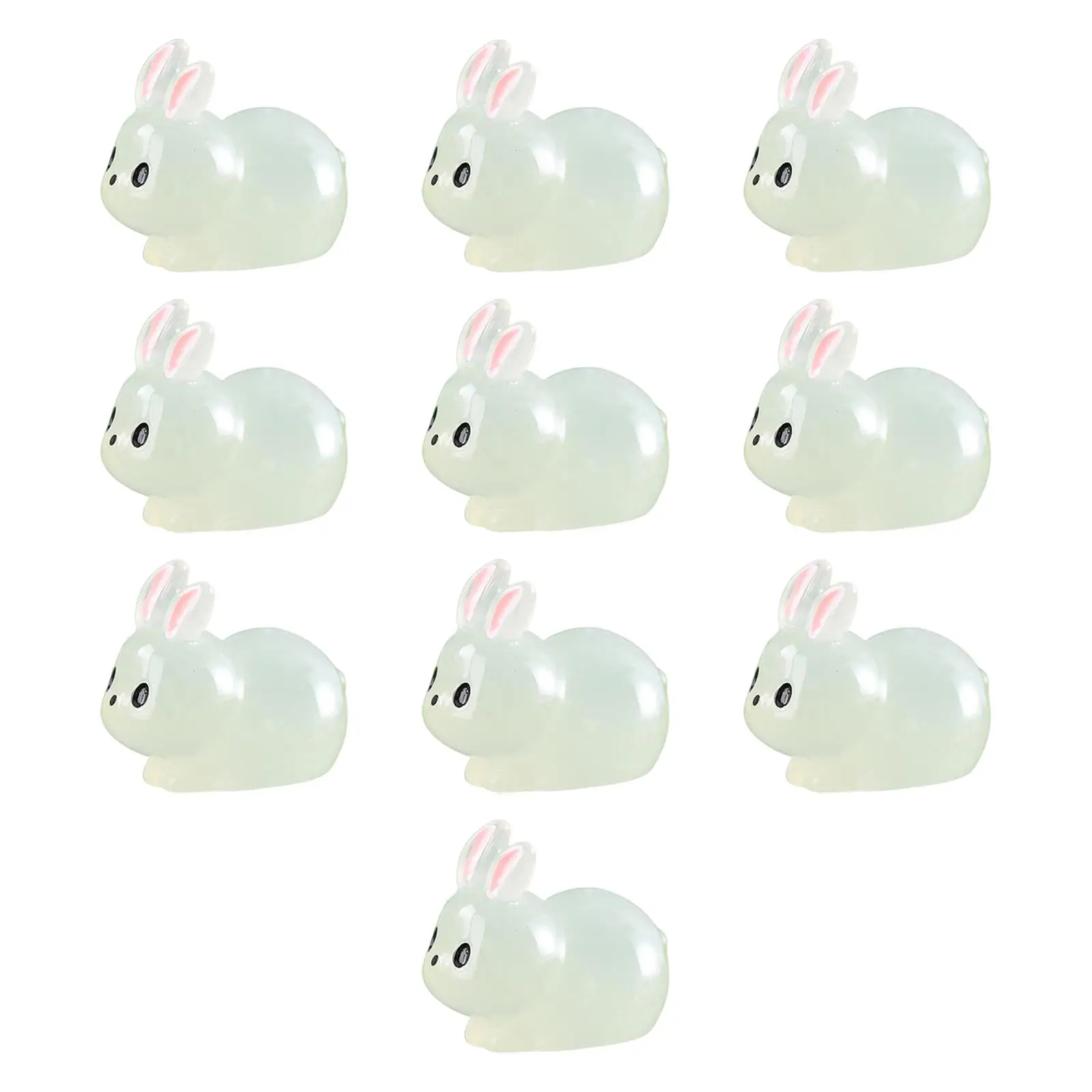 Resin bunny ornament, fairy garden decor, micro landscaping ornaments, glowing