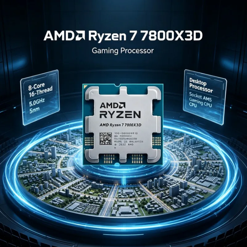 AMD Ryzen 7 7800X3D 5.0GHz Processor 100-100000910 8 Cores 16 Threads 5nm 96M Cache Socket AM5