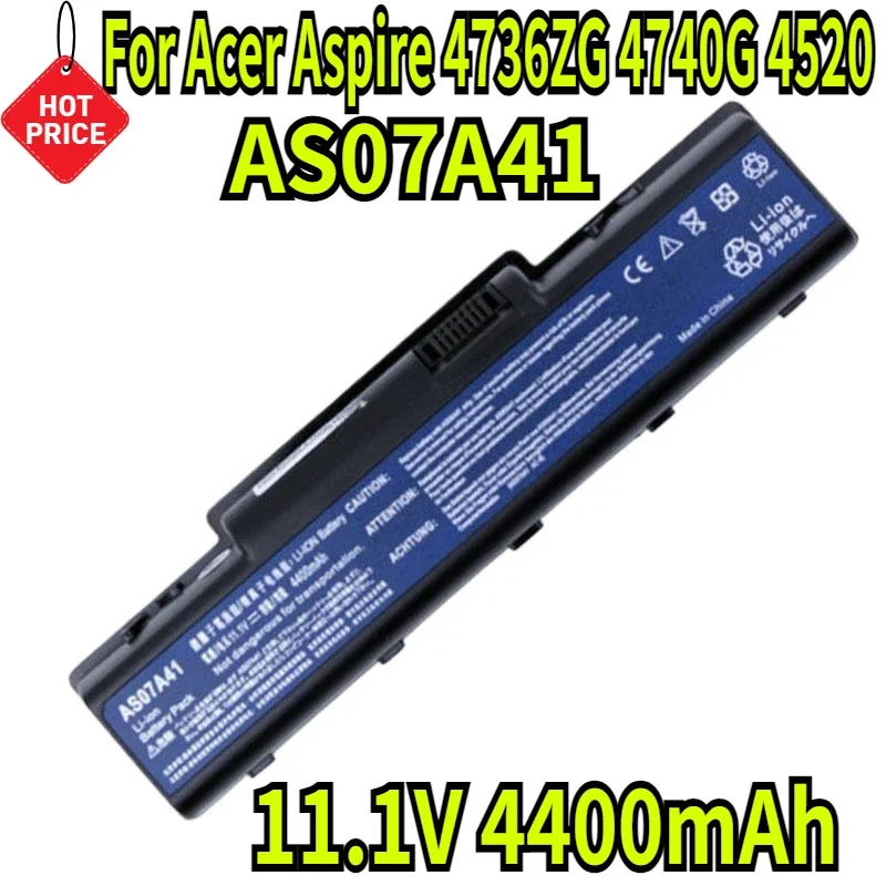

11.1V 4400mAh New AS07A31 Laptop Battery for Acer Aspire 4736ZG 4740G 4520 4920g 4710 4535 4730ZG 4930 AS07A41