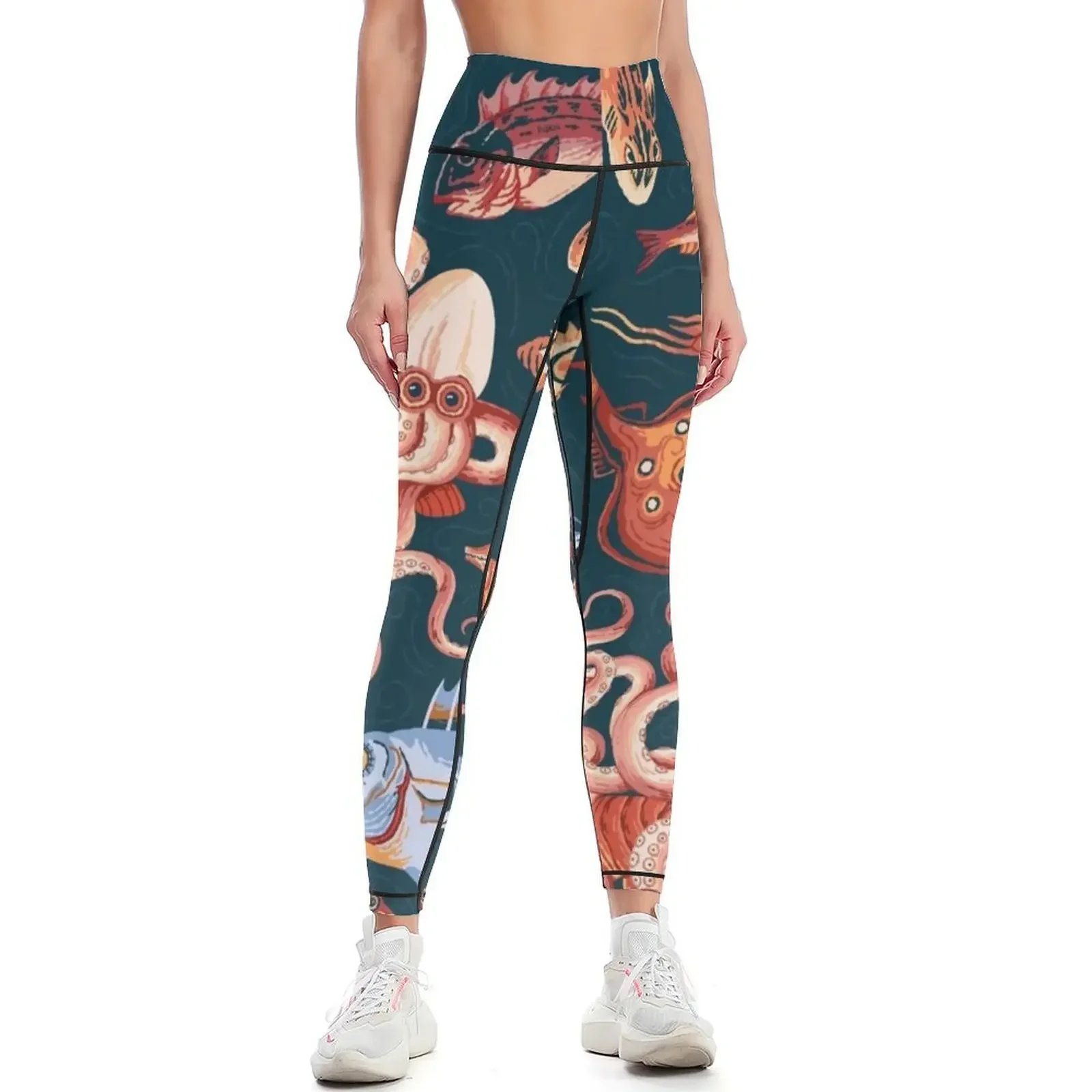 

Pompeii Marine Mosaic Leggings Women's high waist Women's trousers Sportswear woman gym flared Womens Leggings