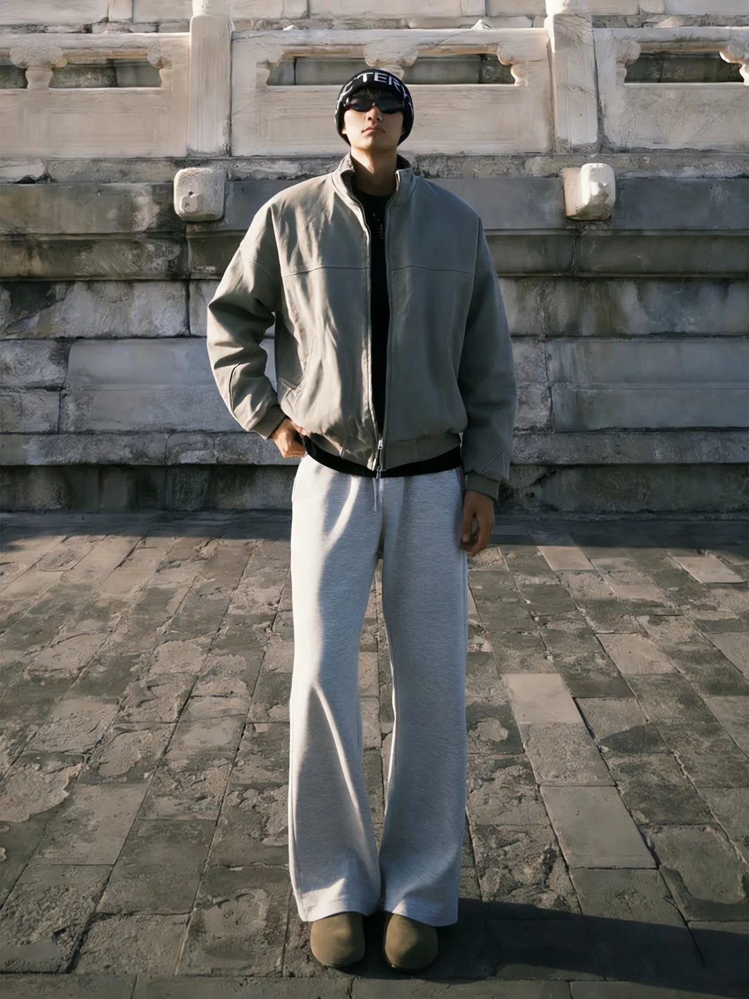 

Men's Spor Fce Lined Fitn Pants Straight Leg Micro Flare Casual Trousers for Autumn Winter Comfortable Soft Sli