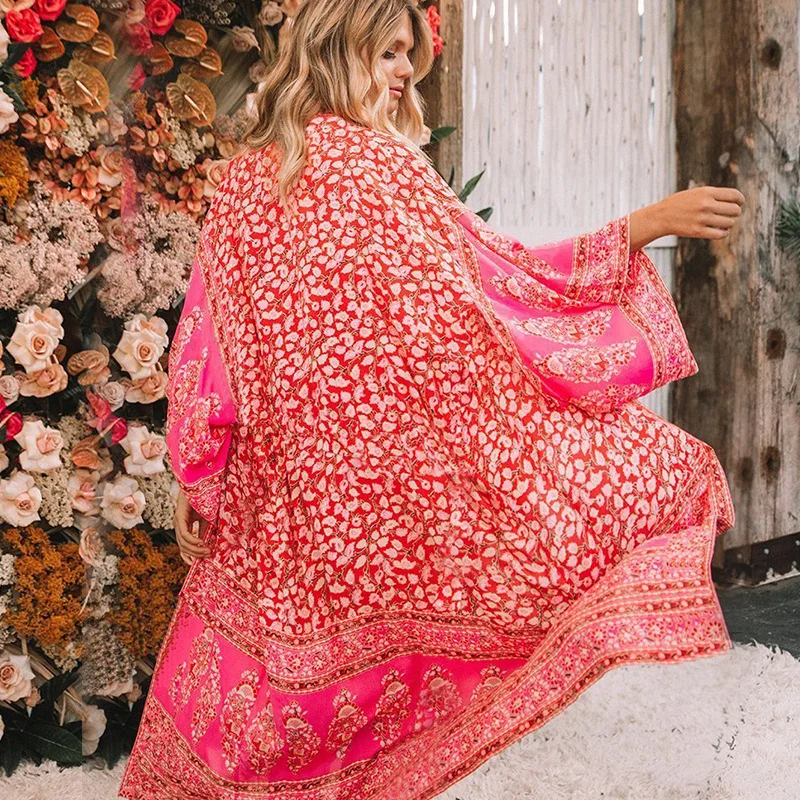 ゆったりとした水着ジャケット透明シフォンビーチアウターウェアビキニカバーアップ日焼け止め服軽量サマーコート