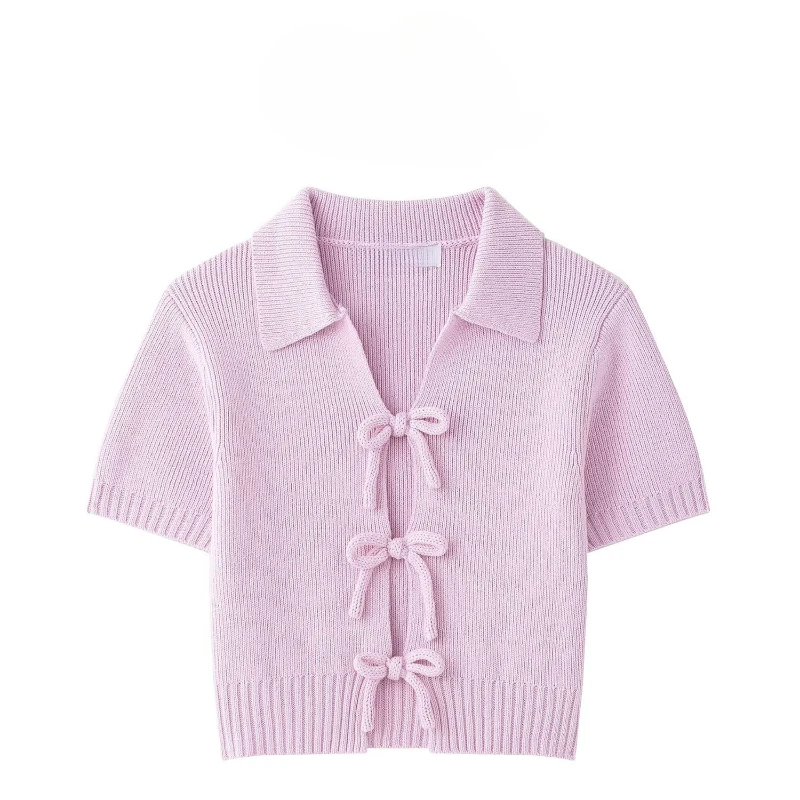 

European and American Style, New Women's Clothing, Classic, Fashionable Bow Knitted Top, Beautiful Temperament and Comfort
