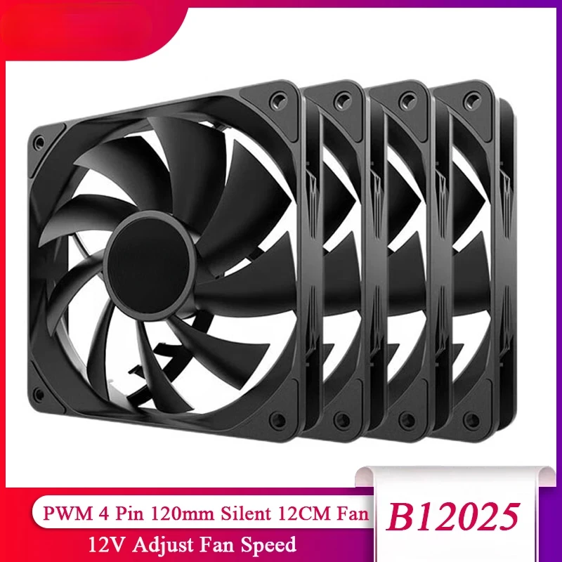 

PC Computer Case Fan PWM 4 Pin 120mm Silent 12CM Fan CPU Cooler Cooling Fan Cooling Radiator Fan 12V Adjust Fan Speed